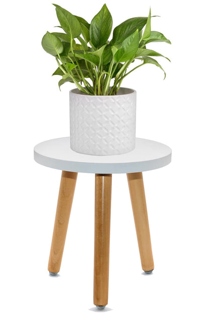 ARTORA Wood Plant Stand, Modern Plant holder Small Flower Pot Stool Decorative Planter Stand for Indoor Plants (Blue&White)