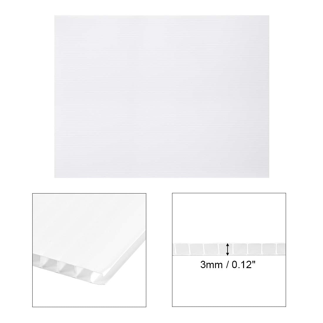 uxcell Corrugated Plastic Sheets,3mm White Blank Yard Lawn Signs,12 Inch x 16 Inch,Waterproof Sign Blank Board 5pcs