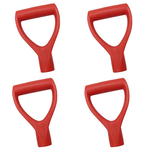 Esforzarse 4 Pcs Replacement Shovel Handle D Grip PVC for Garden Spade Rake Snow Shovel Digging Raking Tools, Inner Diameter 34.5mm, Red