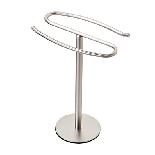 Brushed Nickel Hand Towel Holder Stand,13 Inch Free-Standing Towel Rack, SUS304 Stainless Steel Towel Bar Rack Stand, Tower Bar for Bathroom Kitchen Vanity Countertop…