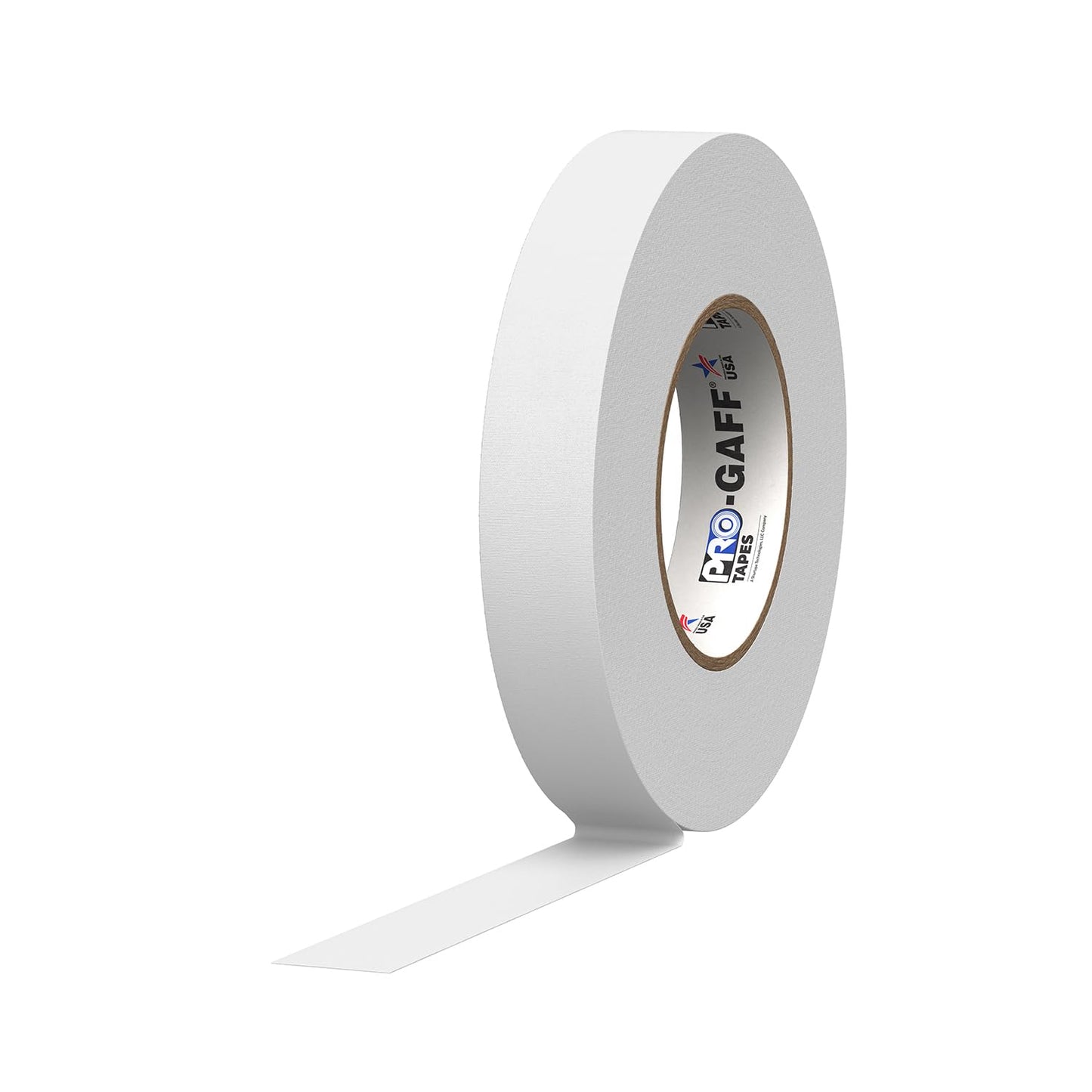 ProTapes 1" Width Pro Gaff Premium Matte Cloth Gaffer's Tape with Rubber Adhesive, 11 Mils Thick, 55 Yds Length, White (Pack of 1)