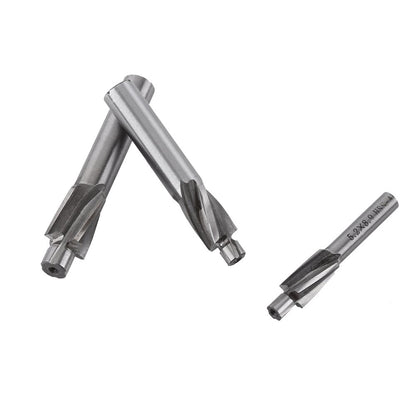 Hilitand 5pcs Counterbore Drill Bits Set, 4 Flutes Straight End Mill Cutter HSS Countersink Slot End Mill Cutter M3-M8 for Copper Aluminum Cast Iron, Milling Cutter
