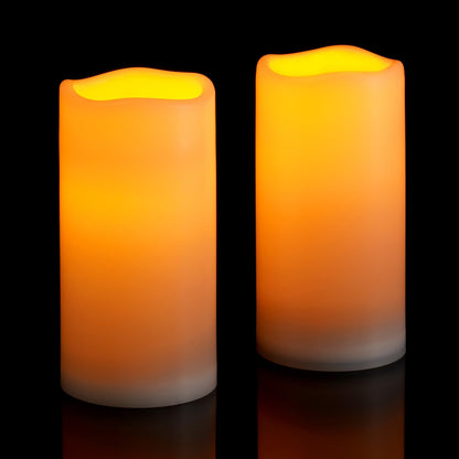 AMAGIC Solar Candles Outdoor Waterproof Rechargeable, Dusk to Dawn Light Sensor, Flameless Candle Lights for Lantern Garden Camping Patio Home Decor, Set of 2 3" x 6"