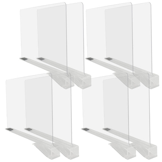 AeKeatDa 8 Pack Acrylic Shelf Dividers for Closets,Books,Clear Shelf Separators Multifunctional Shelf Divider for Kitchen Cabinets, Home,Bookcases and Others