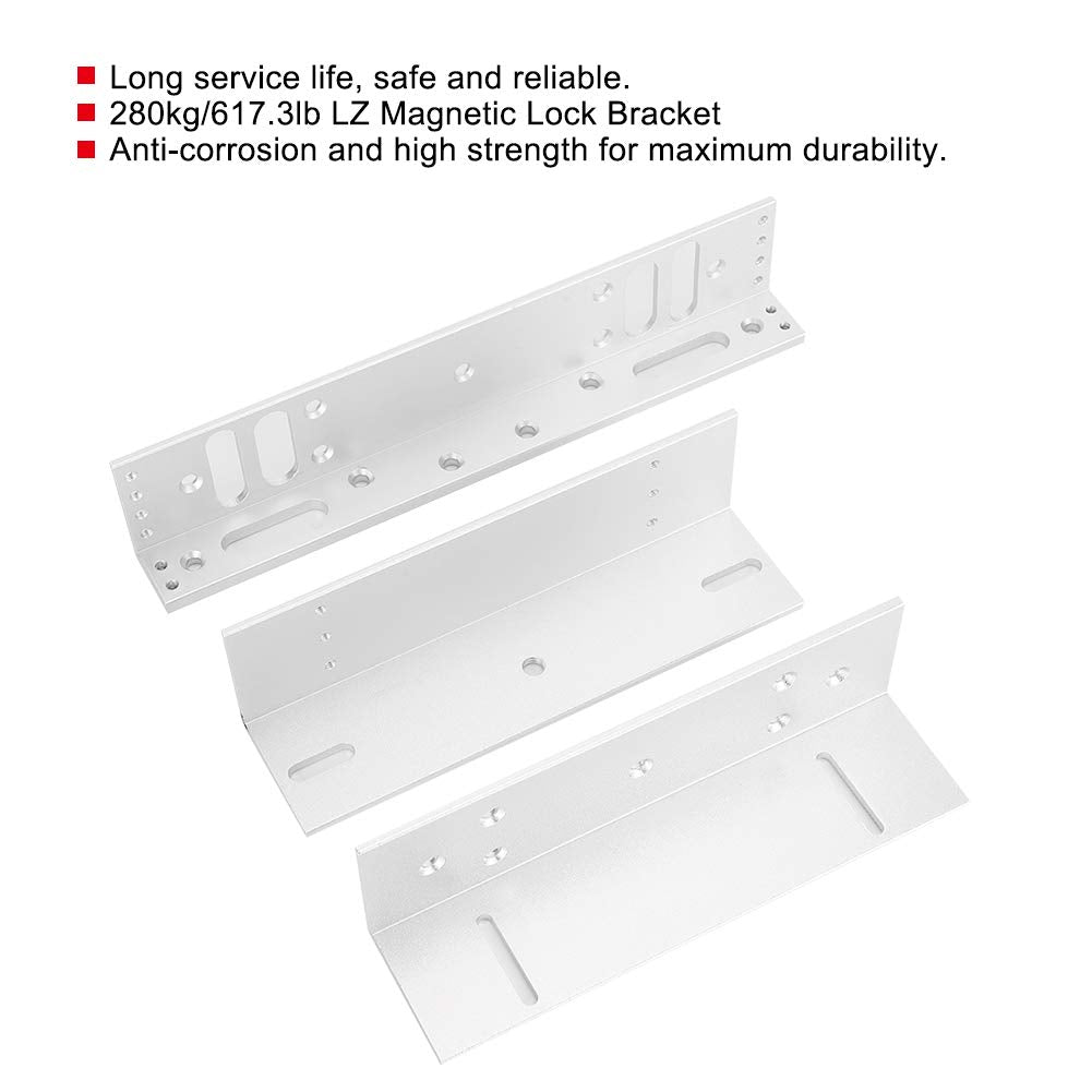 Magnetic Lock Bracket, L&Z Mounting Bracket for Electric Magnetic Lock, Door Lock Support for Wooden Doors Metal Doors Security Doors 280kg/617.3lb