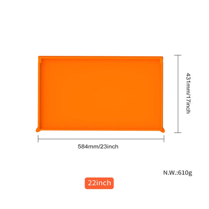 Silicone Blackstone Griddle Mat Cover, 22 Inch High-Edge Full Coverage with Grips, Grill Buddy Mat for Outdoor, All Season Cooking Surface Protector for Blackstone, BBQ Accessories (Orange, 22")