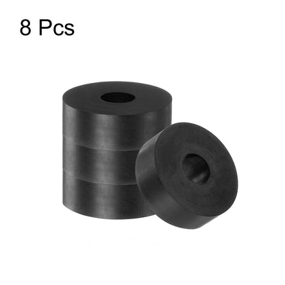uxcell 8pcs Rubber Spacers 1-1/2" OD, 1/2" ID, 1/2" Height Round Anti Vibration Spacer Rubber Bushing Grommets Thick Rubber Washers for Home Car Accessories