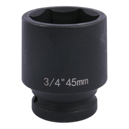 Uxney 3/4" Drive 45mm Impact Socket，6-Point Standard Impact Sockets Made with Chrome Molybdenum Alloy Steel, Metric