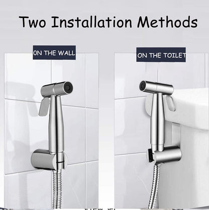 Handheld Bidet Sprayer for Toilet, Stainless Steel Jet Spray for Toilet Seat, Muslim Shower, Adjustable Water Pressure with Bidet Hose, Support Wall or Toilet Mount