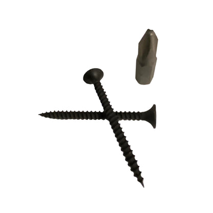 #6 x 1-5/8" Drywall Screws – Fine Thread, Sharp Point, Phillips Drive, Bugle Head, Black Phosphate – Contractor-Grade Drywall & Wood Fasteners + Driver Bit Included (500pcs)