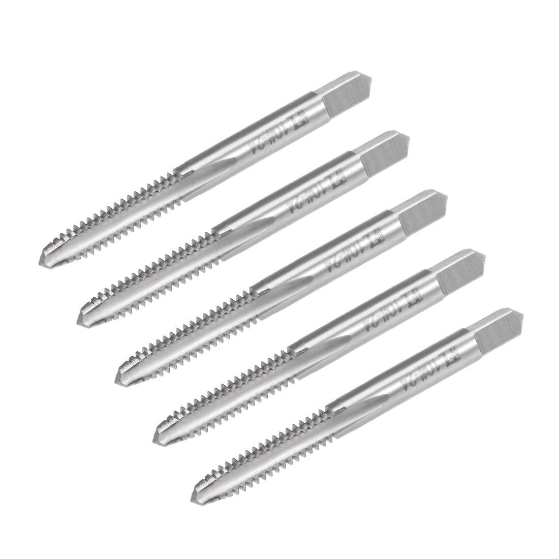 uxcell Machine Tap #10-24 UNC Thread 2B Class 3 Flutes High Speed Steel Screw Threading Tap Tapping Tool 5pcs
