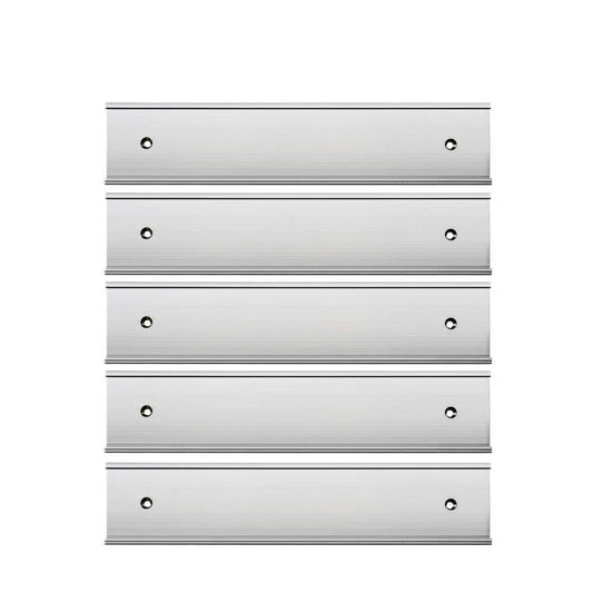 Nameplate Holder Wall or Door 5Pack Silver 2“ × 10”
