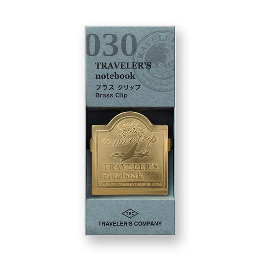 DESIGNPHIL Traveler's Notebook, Brass, Clip, Airplane Pattern 43090006