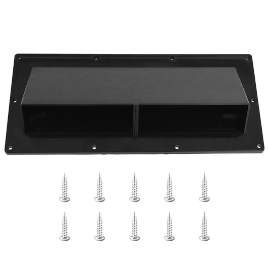 RV Range Hood Vent Cover, RV Stove Exhaust Vent Cover Replacement with Screen & Damper, Waterproof Exterior Vent for Camper Trailer Motorhome, Includes 10Pcs Screws, Black