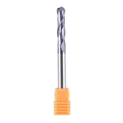 SpeTool 14411 Ball Nose Carbide End Mill CNC Cutter Router Bits Double Flute Spiral Milling Tool 1/4 Inch Shank with 3 Inch OVL