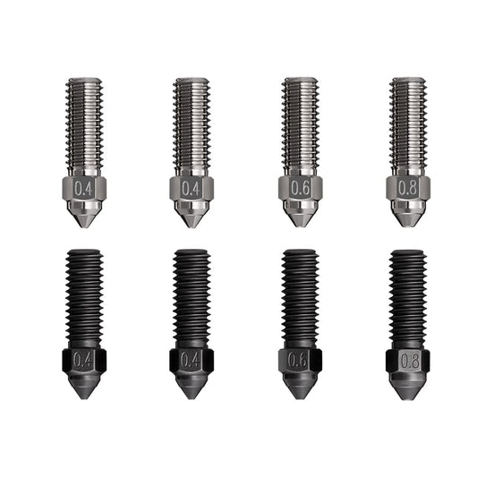 Official Creality 3D Printer K1 Nozzle Kit Copper Alloy/Hardened Steel 8PCS Extruder Nozzles 0.4mm, 0.6mm, 0.8mm High Flow HighTemperature Resistance for K1/K1 Max/CR-M4/CR-10SE/Ender-3 V3 KE