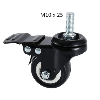 Onerbuy 4 Pack Caster Wheels Heavy Duty Swivel Casters with Brakes, Dual Locking Wheels Replacement for Industrial Trailer, Home Furniture, Office Table Cabinet(1.5 Inch M8 Stem)