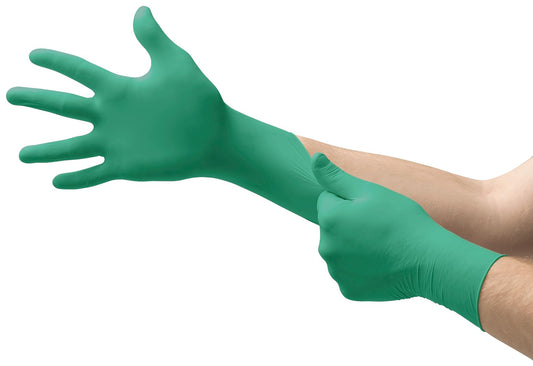 Ansell 92-600 TouchNTuff Teal Nitrile Gloves, Size Medium, 100/Box