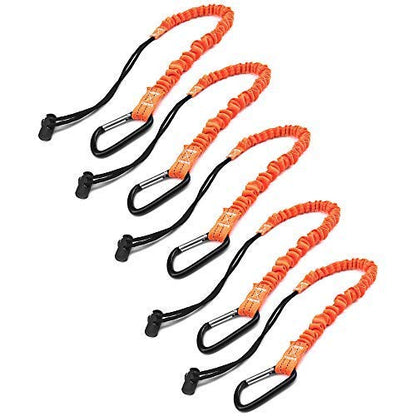 BlueStraw Tool Lanyard, Quick Release Shock Absorbing Safety Tool Leash Retractable Bungee Cord with Carabiner Clip and Adjustable Loop End, Maximum Weight Limit 10KG / 22lb, Fall Protection Equipment