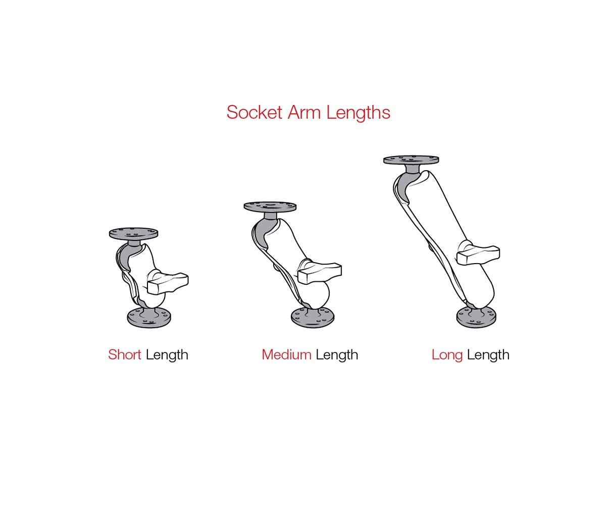 Ram Mount Composite Double Socket Arm for 1-Inch Ball Bases