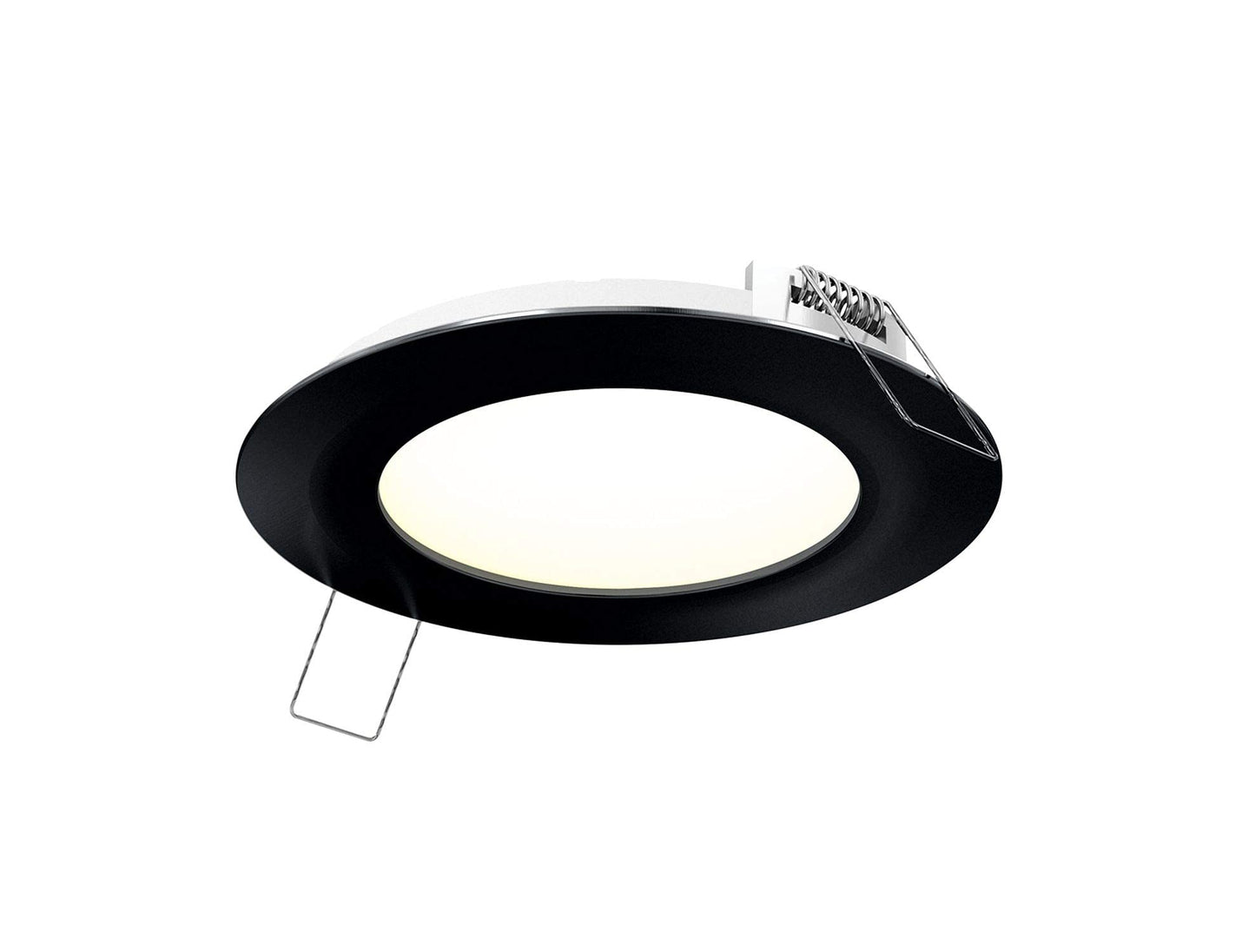 DALS 4 Inch Round Recessed Panel Light with Junction Box/Driver | CCT Color Selectable 2700K, 3000K, 3500K, 4000K, 5000K | 11W, 770 Lumens | Dimmable Pot Light | Wet Rated | ETL Certified | Black