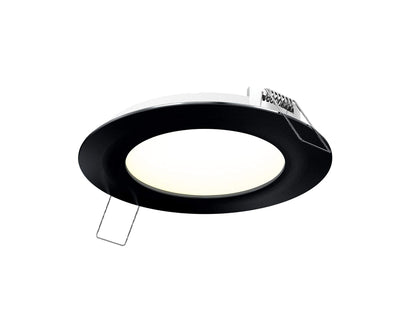 DALS 4 Inch Round Recessed Panel Light with Junction Box/Driver | CCT Color Selectable 2700K, 3000K, 3500K, 4000K, 5000K | 11W, 770 Lumens | Dimmable Pot Light | Wet Rated | ETL Certified | Black