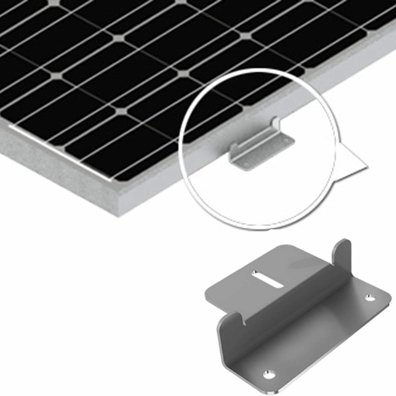 Baotkere Solar Panel Mount Z Brackets, Anti-Corrosion Kits with Nuts and Bolts, Connector Wrenches, Used for House Apartment Roof, Walls Mounted Structures
