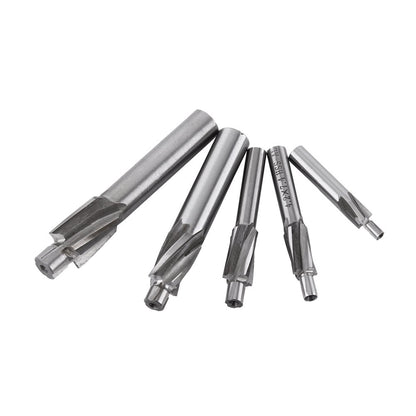 Hilitand 5pcs Counterbore Drill Bits Set, 4 Flutes Straight End Mill Cutter HSS Countersink Slot End Mill Cutter M3-M8 for Copper Aluminum Cast Iron, Milling Cutter