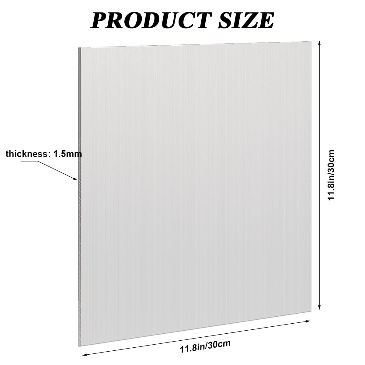 1 Pack 5052 H32 Aluminum Sheet Metal 12” x 12”x 1/16”(0.06") Flat Plain Thin Aluminum Plate Covered with Protective Film, Rectangle Aluminum Metal Plate for Crafting lndustry, 1.5mm