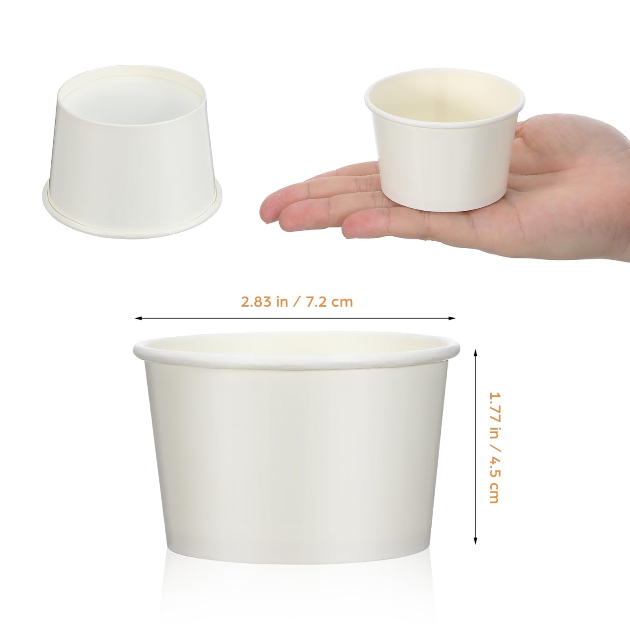 Hemobllo Disposable Dessert Cups with Lids 3Oz Paper Ice Cream Cups for Snacks Yogurt Pudding and Cold Treats 100 Pack Compact Size for Parties and Outdoor Use