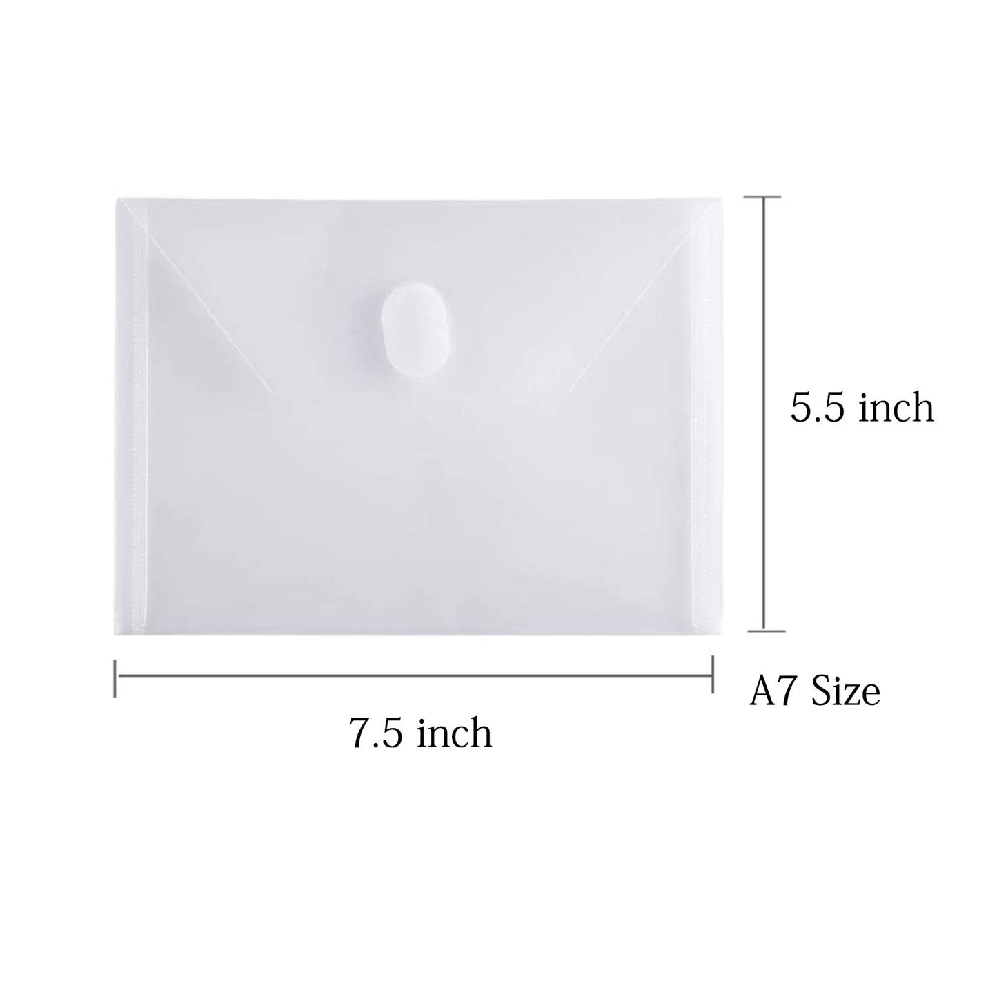 YESSART 5x7 Small Plastic Envelopes Hook Loop Closure Receipt Storage Holder 40 Pack