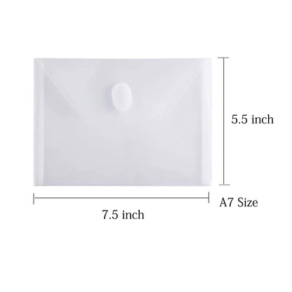 YESSART 5x7 Small Plastic Envelopes Hook Loop Closure Receipt Storage Holder 40 Pack