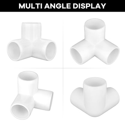 12-Pack 3 Way PVC Fittings 1 Inch, Furniture Grade PVC Pipe Elbow Connector for All DIY Structure and Frames