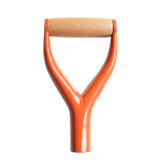 Shovel D Grip Handle,Garden Accessories Metal Shovel Replacement Handle with Wooden Grip,31mm Inside Diameter Snow Shovels Replacement Handles Spade Handles for Camp Garden Digging Raking Tool