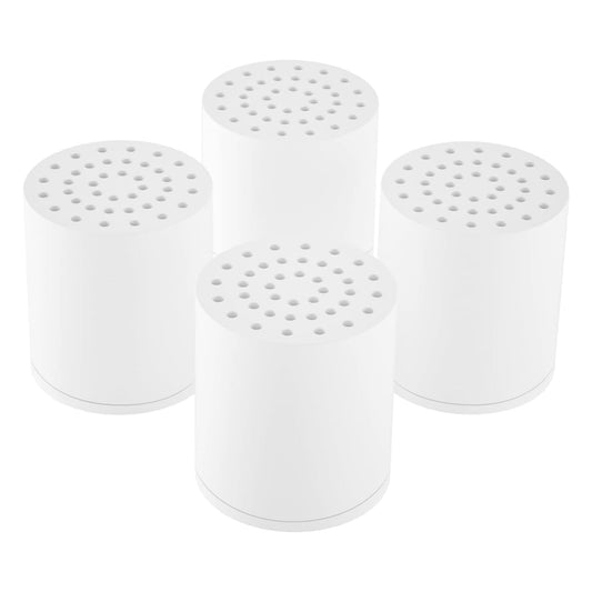 SR SUN RISE 20-Stages Shower Filter Replacement Cartridges - Universal Fit for Most Shower Head Filters, Reduces Chlorine & Chemicals, pH Balanced Water for Soft Skin & Healthy Hair（4-Pack）