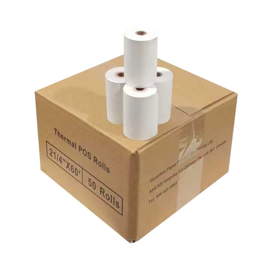 Durham Thermal Paper Rolls Size 2-1/4 x 60 ft x 38 mm Diameter 50 Count, White