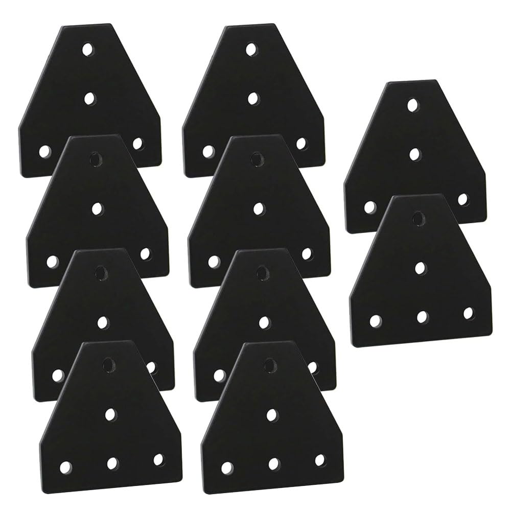 SeekLiny 2020 Aluminum Extrusion Connector Bracket Set Included 10PCS Joint Plates,50Pcs M5 T-Slot Nuts and 50Pcs M5x8mm Hex Socket Cap Screw for 2020 Series Aluminum Profile 3D Printer Frame