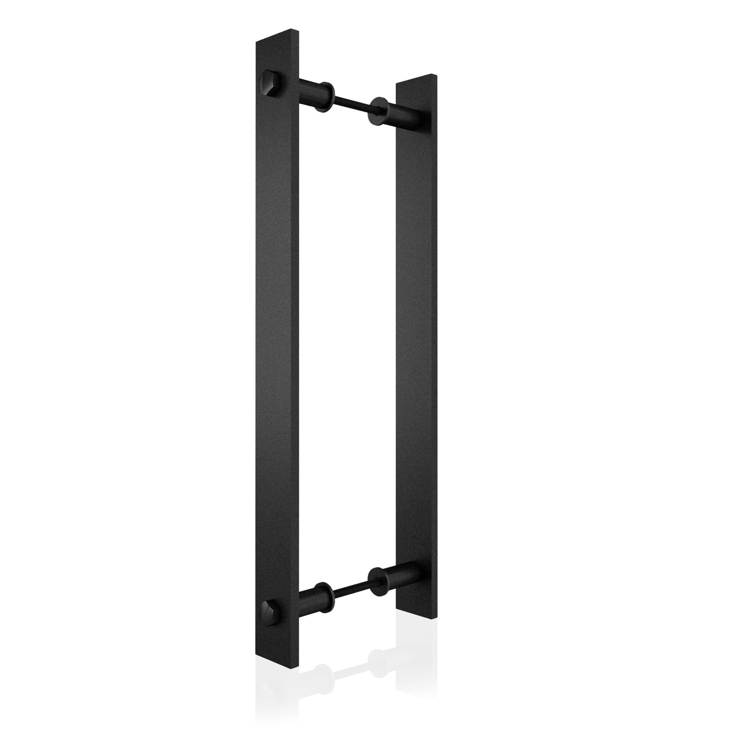 JUBEST 14'' Sliding Barn Door Handle Double Side Pulls Swing Door Handles, Side Mount Handles. Matte Black