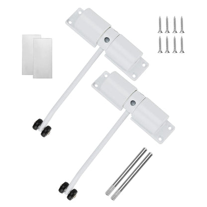 LEXININ 2 Pack 4-1/2 Inches Automatic Door Closer, Stainless Steel Diecast Construction Light-Duty Safety Spring Door Closer to Convert Hinged Doors to Self-Closing, White