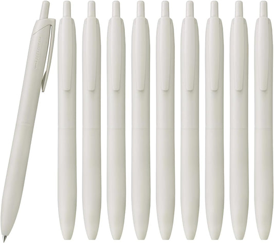 三菱鉛筆 Uni Jetstream Single Ballpoint Pen, Equipped with 0.7mm Lite Touch Ink (Black), Shell White, SXNLS07.1, Set of 10