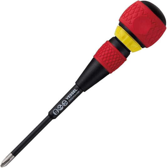 Vessel Ball Grip Ratchet Screwdriver (+2x100(4") J)