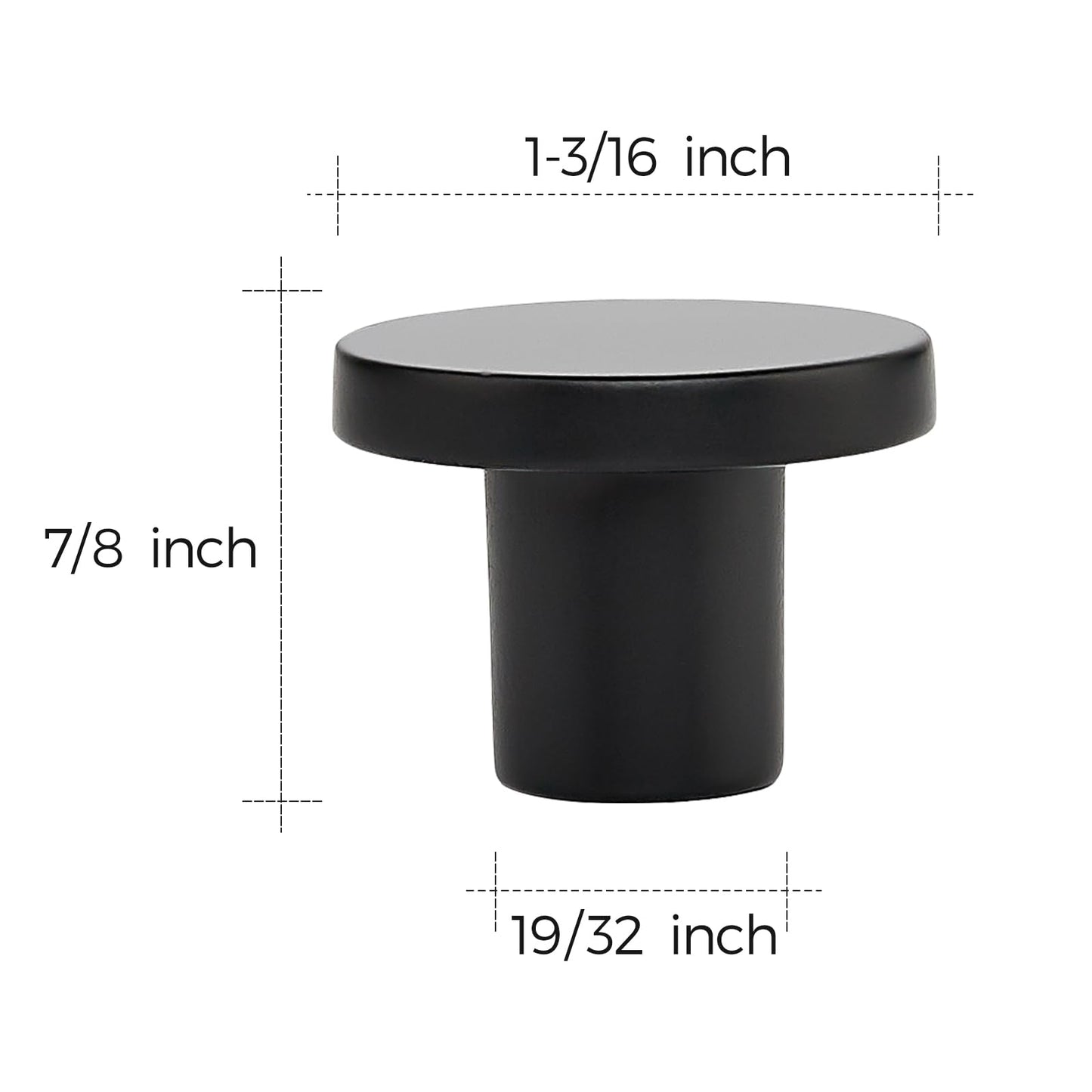 Ravinte 10 Pack Matte Black Round Cabinet Knobs Solid Dresser Knobs Drawer Pulls Black Cupboard Knobs for Modern Kitchen Cabinet Hardware
