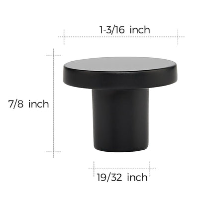 Ravinte 10 Pack Matte Black Round Cabinet Knobs Solid Dresser Knobs Drawer Pulls Black Cupboard Knobs for Modern Kitchen Cabinet Hardware