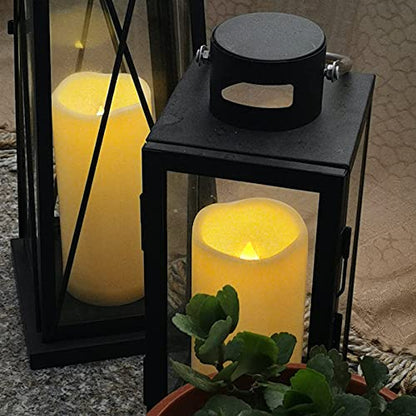 2PCS 7" Waterproof LED Flameless Timer Candles, 1000 Hours Long Battery Life/Flickering Battery Operated Electric Outdoor LED Large Pillar Candle for Outside Lantern Festival Decor etc.