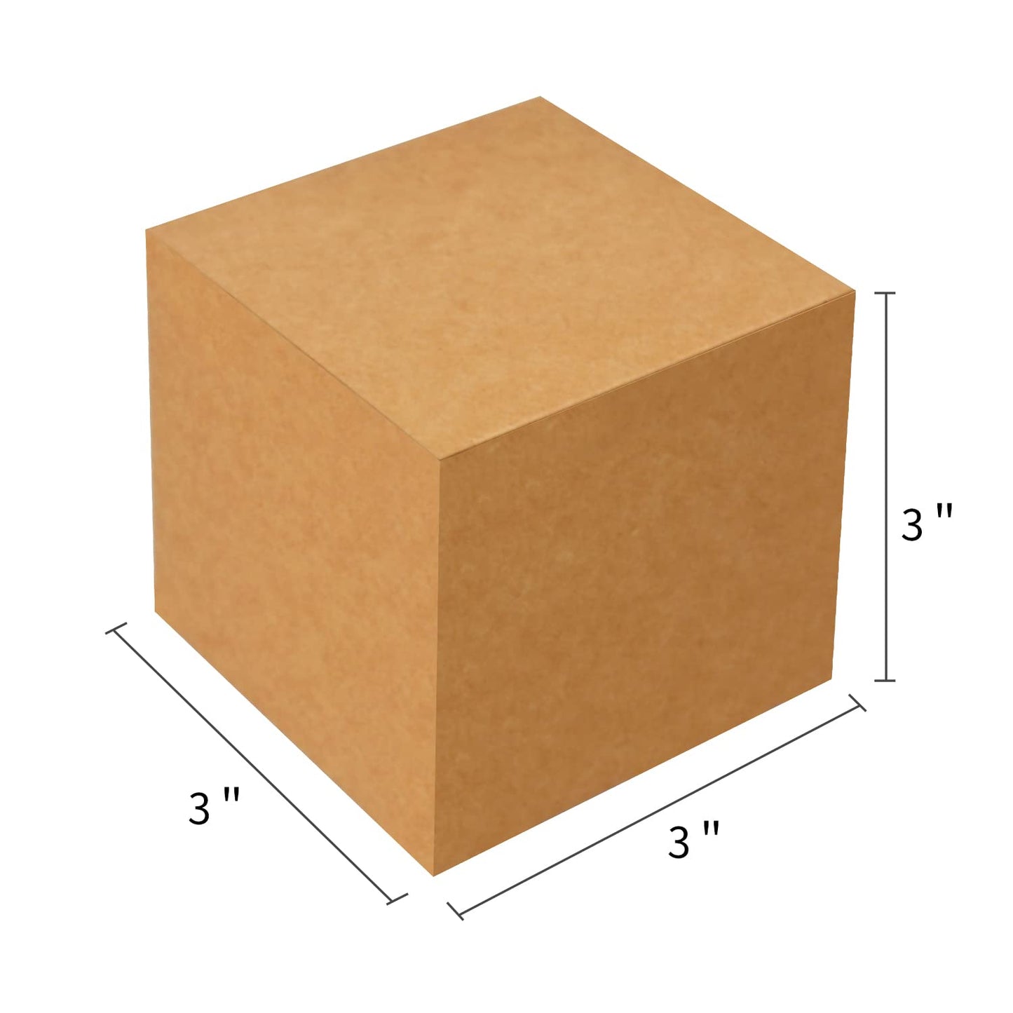 DOYIDE 50 Pack Small Gift Boxes, 3x3x3 Favor Boxes Brown Paper Gift Boxes with Lids for Presents, Crafting, Cupcake Boxes, Gifts, Candy Boxes for Wedding Party Bridal Shower Baby Shower Favors