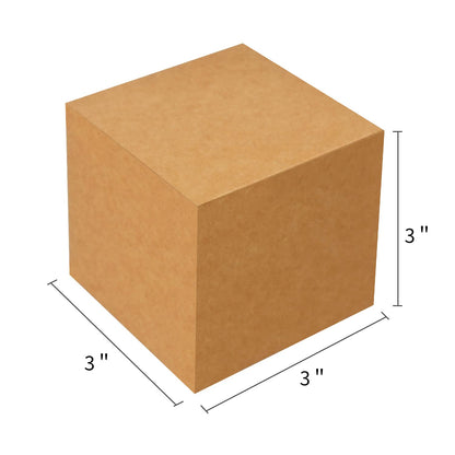 DOYIDE 50 Pack Small Gift Boxes, 3x3x3 Favor Boxes Brown Paper Gift Boxes with Lids for Presents, Crafting, Cupcake Boxes, Gifts, Candy Boxes for Wedding Party Bridal Shower Baby Shower Favors