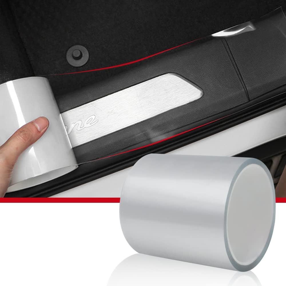 Universal Car Protection Door Edge Guard, Clear Car Sill Protector Film with Anti-Collision Shield for Most Vehicles (33Ft x 4In, Transparent)