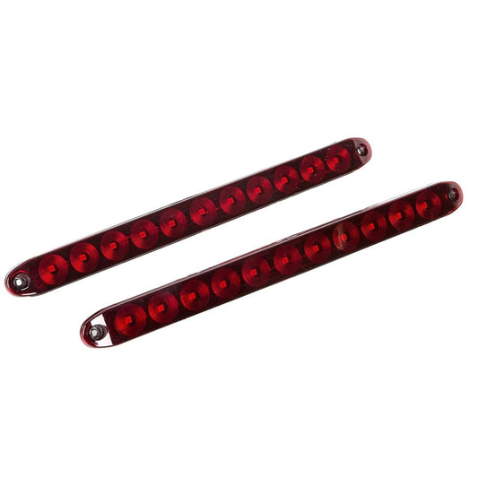 ECOTRIC 2PCS 15" 11 LED Trailer Light Waterproof Bar Sealed Stop Turn Rear Tail Park Third 3rd Brake Light Trailer Truck & RV Marker Signal Red