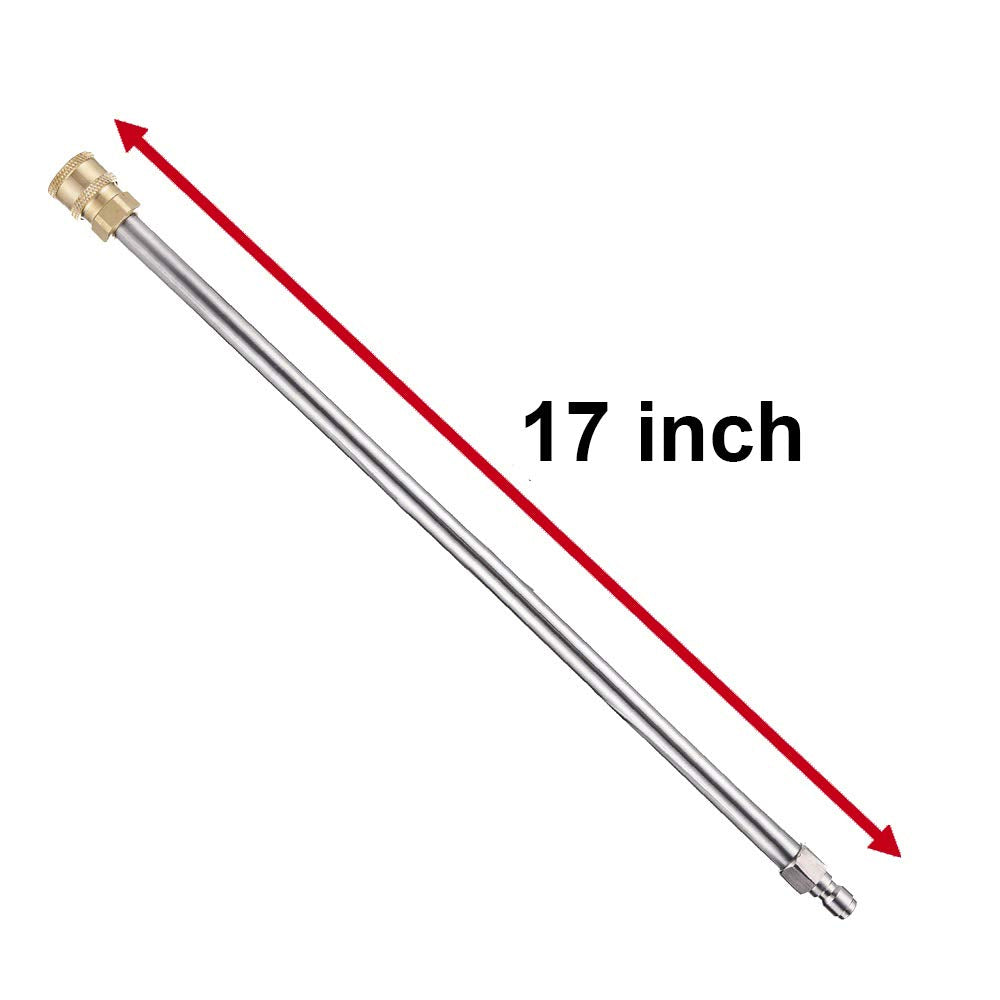 RIDGE WASHER Pressure Washer Extension Wand, 17 Inch Stainless Steel 1/4 Inch Quick Connect Power Washer Lance, 2 Pack