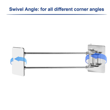 RV Shower Corner Storage Bar- Adjustable Stainless Steel Rod for Corner Shelves in Camper, Length 7.9-13.7 inches- RV Bathroom Organization Must Have Accessories (2 Pack)